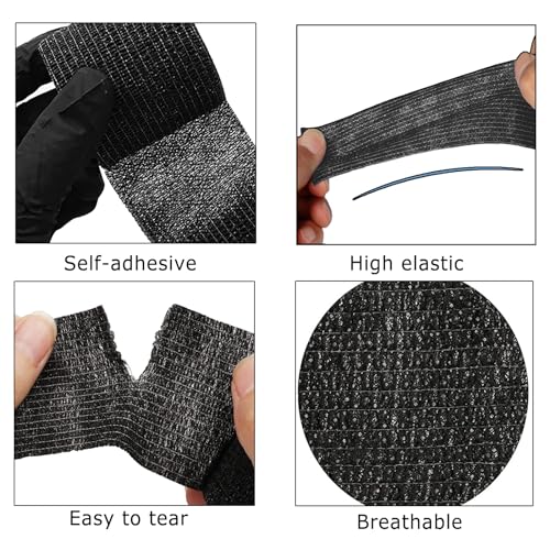 3MM Tattoo Fake Skin Grip Tape Wrap - Tattoo Skin Practice Kit 4Pcs 7.4" x 5.6" Silicone Tattoo Practice Skins and 12Pcs Tattoo Machine Wrap Tattoo Supplies and Equipment