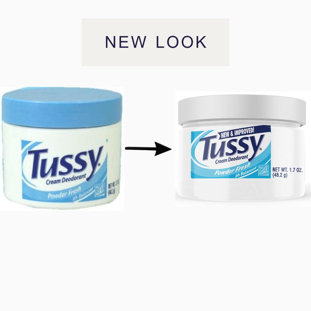 Tussy Deodorant Cream, Powder Fresh- 1.7 Oz (6 Pack)