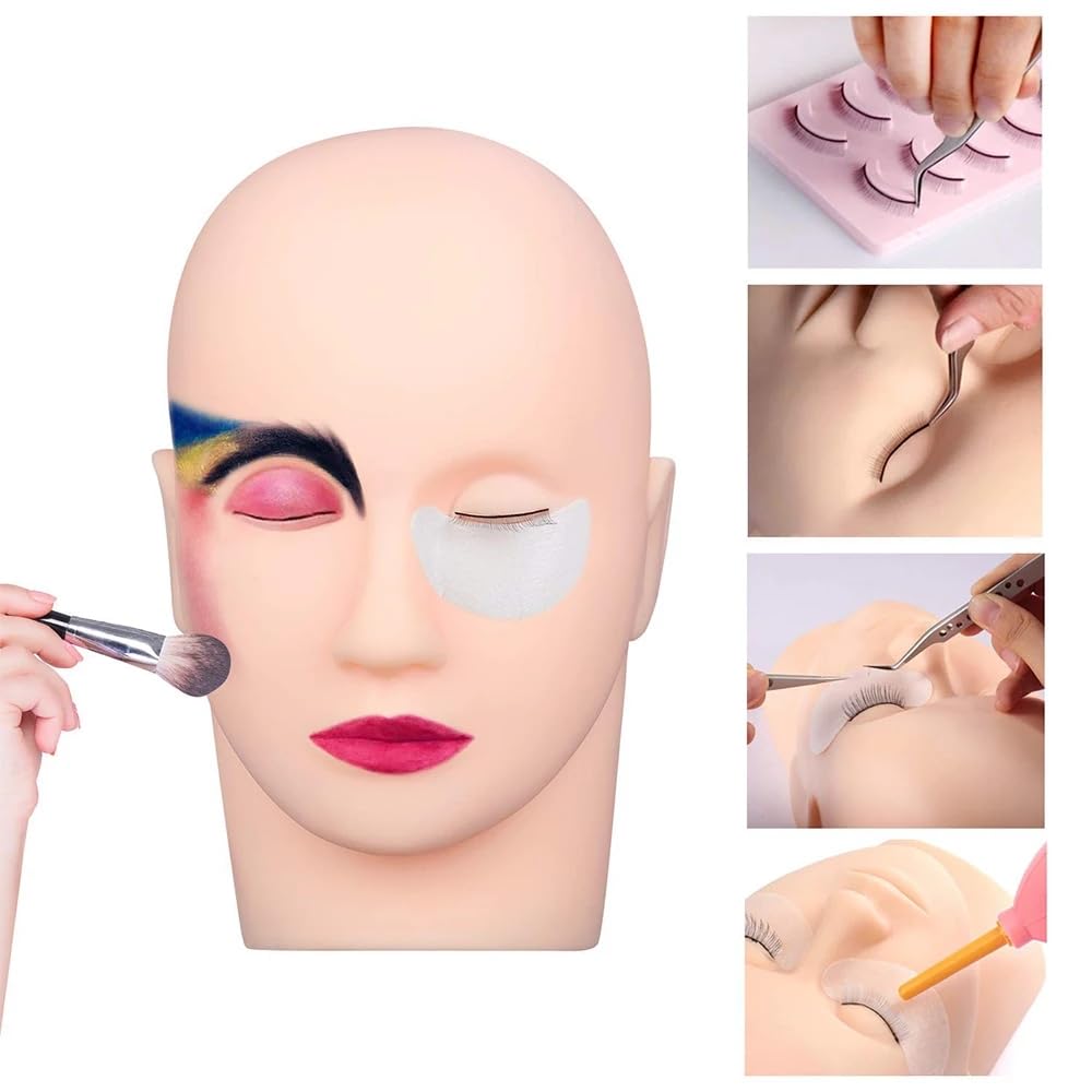YIMART 1pcs Professional 23cm Mannequin Training Head Cosmetology Eyelash Eye Extension Practice