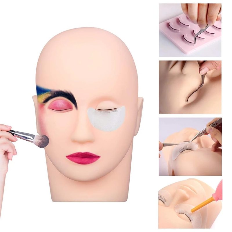 YIMART 1pcs Professional 23cm Mannequin Training Head Cosmetology Eyelash Eye Extension Practice