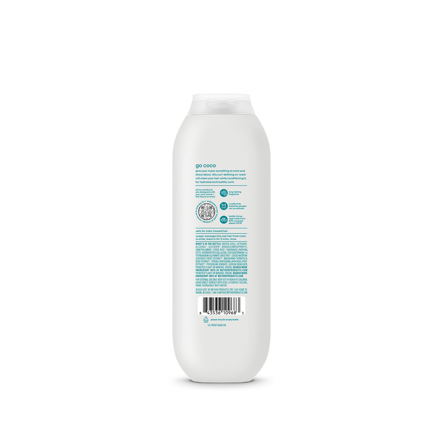 Curl Defining Co-Wash | Method Coco Twist - Moisturizes & Detangles Hair - 13.5 oz, Sulfate & Paraben Free