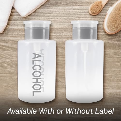 9oz Gray with Word Imprint Push Down Pump Dispenser Empty Refillerable Bottle with Flip Top Cap - for Nail Polish, Travel, Cosmetics Packaging