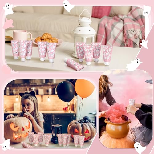 48 Sets Pink Ghost Boo Hand Cream Gifts Bulk Halloween Hand Cream Travel Lotion Size Baby Shower Party Gifts Favors Pink Ghost Halloween Birthday Party Supplies for Guest
