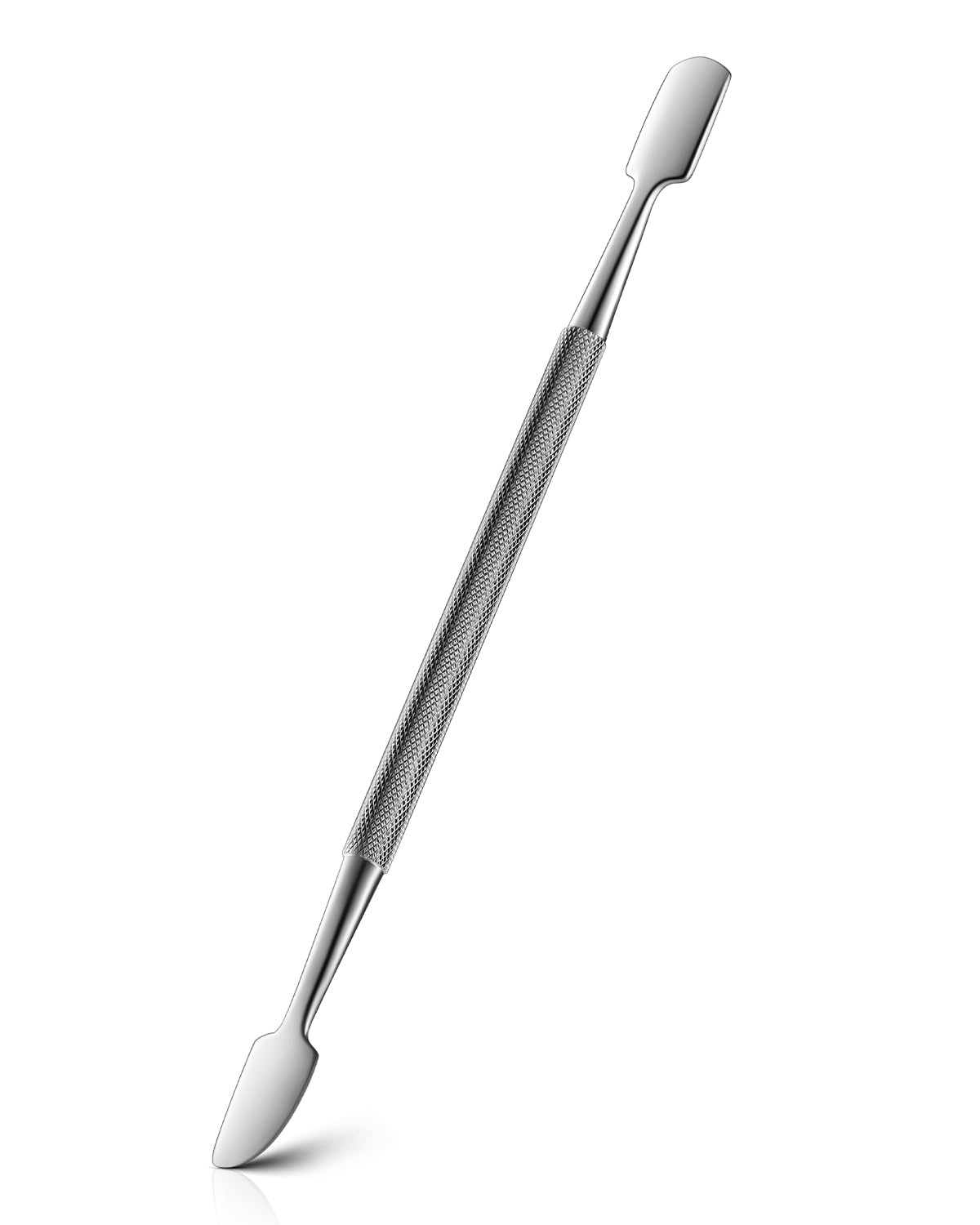 FERYES Cuticle Pusher with Fork, 2-in-1 Cuticle Trimmer Nail Care Tool, Stainless Steel Cuticle Remover Tool for Manicures and Pedicures - Silver