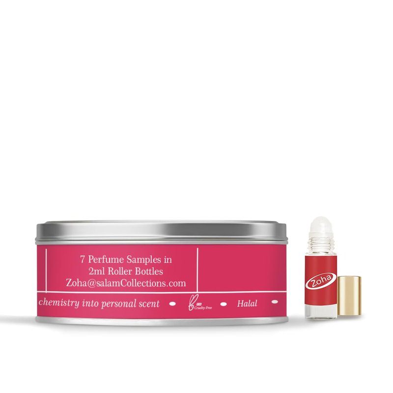 Zoha Perfume Discovery Set | Sample Perfumes for Women & Men with Fresh, Floral & Musk Scents | Alcohol-free Layering Perfume Oils | Travel Size Long Lasting Fragrance Sampler | 7 Scents of 2ml