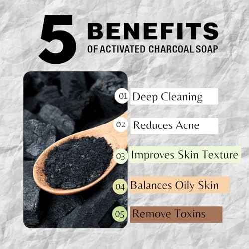 ONE Bar Activated Charcoal 3.5 oz 3 Pack - Shave, Shower, Shampoo, face, beard, body, hair/scalp, SuperFAT “oil” Infused: Avocado, Mango, Olive, Coconut, Argan, Moisturizing and Nourishing Oil.