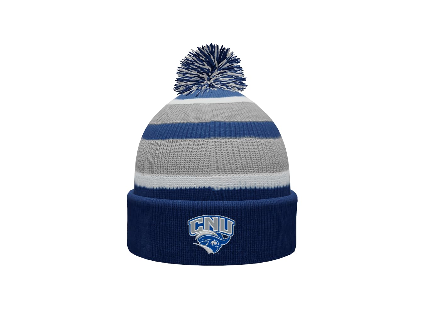 Sport Your Gear Christopher Newport Captains Prime Cuffed Fold Over Pom Pom Winter Knit Beanie