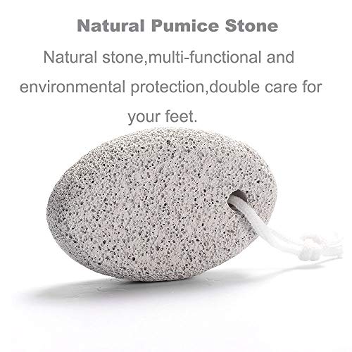 Natural Foot Pumice Stone for Feet, Borogo 2-Pack Lava Pedicure Tools Hard Skin Callus Remover for Feet and Hands - White&Red
