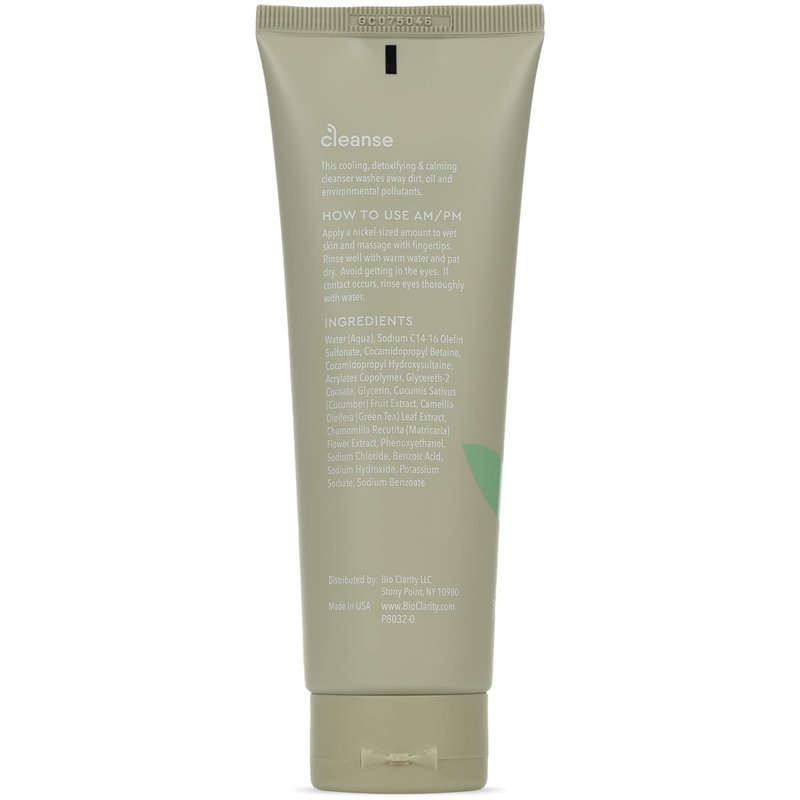 BioClarity Face Cleanser | 100% Vegan, Gentle Wash with Cucumber, Green Tea, and Chamomile, for Sensitive Oily Skin. Natural Ingredients (Set of Two 4oz Cleansers)