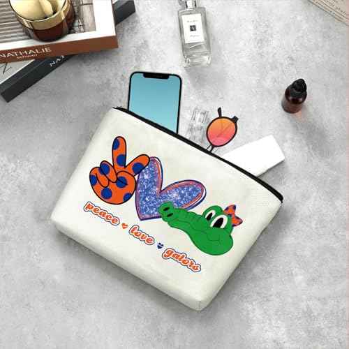 Sport Lover Gift for Girl Makeup Bag Fan Gift for Sports Merch Sport Spirit Peace Love Pouch Travel Vacation Cosmetic Zipper Bag