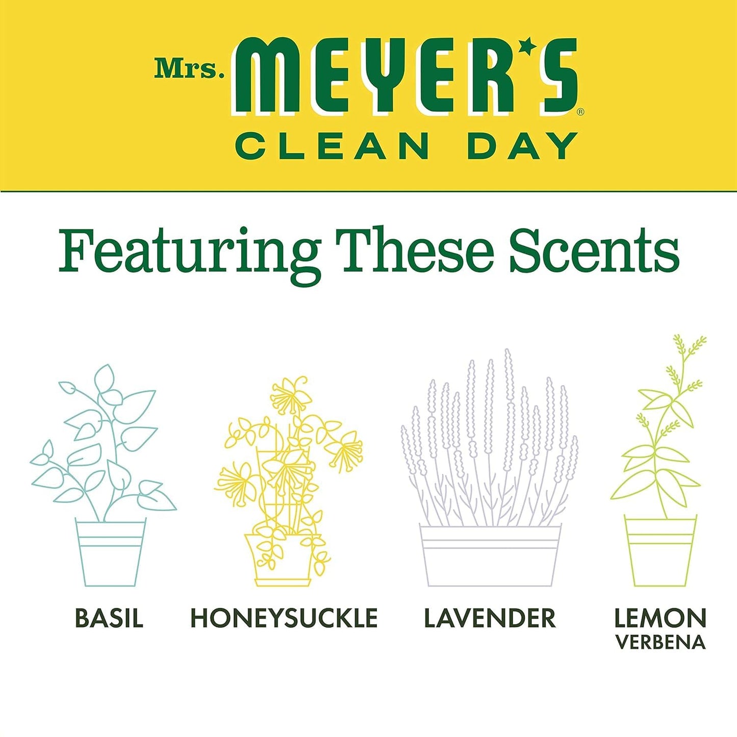 MRS. MEYER'S CLEAN DAY Hand Soap, Made with Essential Oils, Honeysuckle, 12.5 fl. oz - Pack of 6
