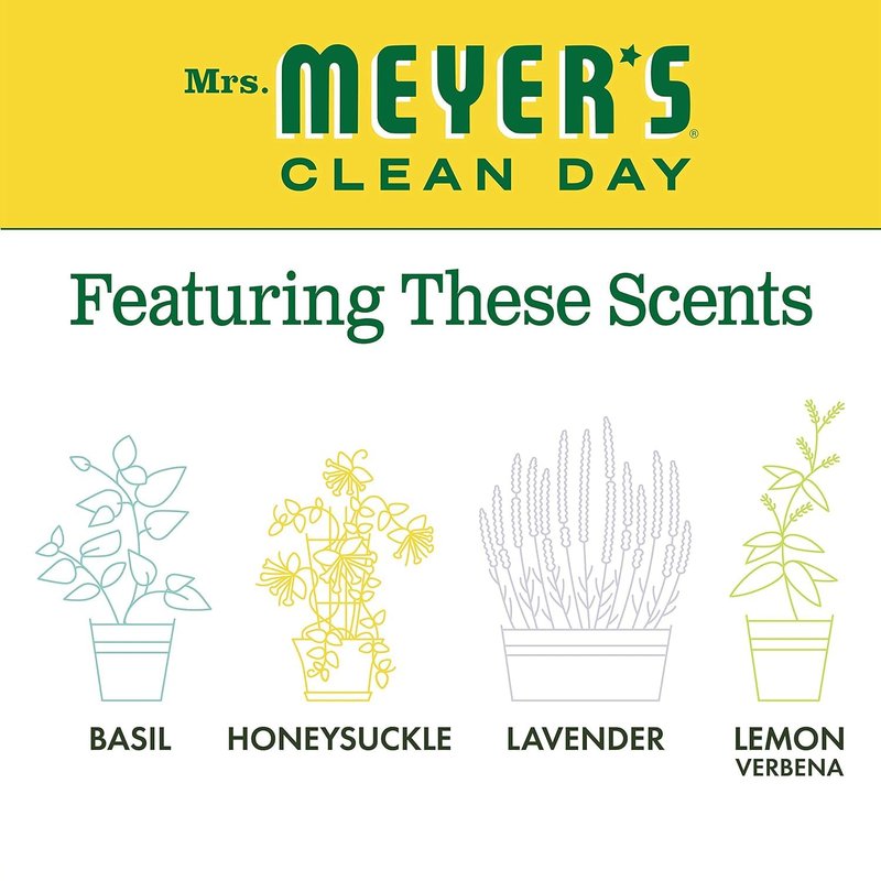 MRS. MEYER'S CLEAN DAY Hand Soap, Made with Essential Oils, Honeysuckle, 12.5 fl. oz - Pack of 6