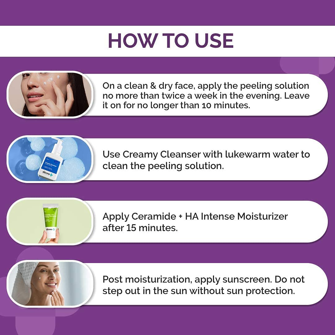 The Derma Co 30% AHA + 2% BHA Pee-ling Solution | Multi-Purpose Formula for Clogged Pores, Acne Marks & Aging Skin | 10 Min Deep Exfoliation | 1.01 Fl Oz/30ml