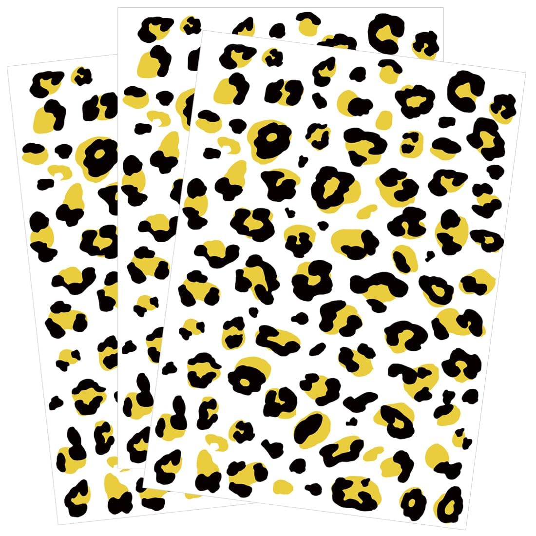 3-Pack Leopard Print Face Temporary Tattoo Stickers, Realistic Cheetah Print Temporary Tattoos for Kids Adults - Perfect for Halloween Cosplay & Party Favors