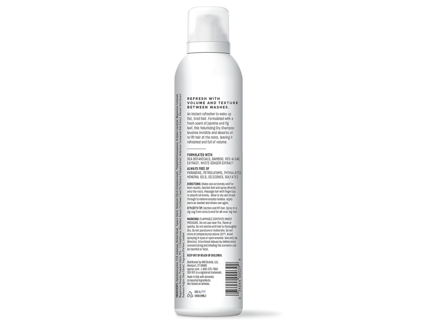 SGX NYC Dry Touch Volumizing Dry Shampoo - Paraben Free, Vegan Dry Shampoo Spray Absorbs Excess Oil - Fresh and Bouncy Hair with No Residue - 6.5 oz