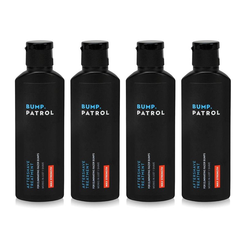 Bump Patrol Maximum Strength Aftershave Treatment Serum – Razor Bump Stopper and Ingrown Hair Treatment for Men and Women, Fast Acting Salicylic Acid for Razor Burn & Shaving Irritation - 2 oz Pack 4