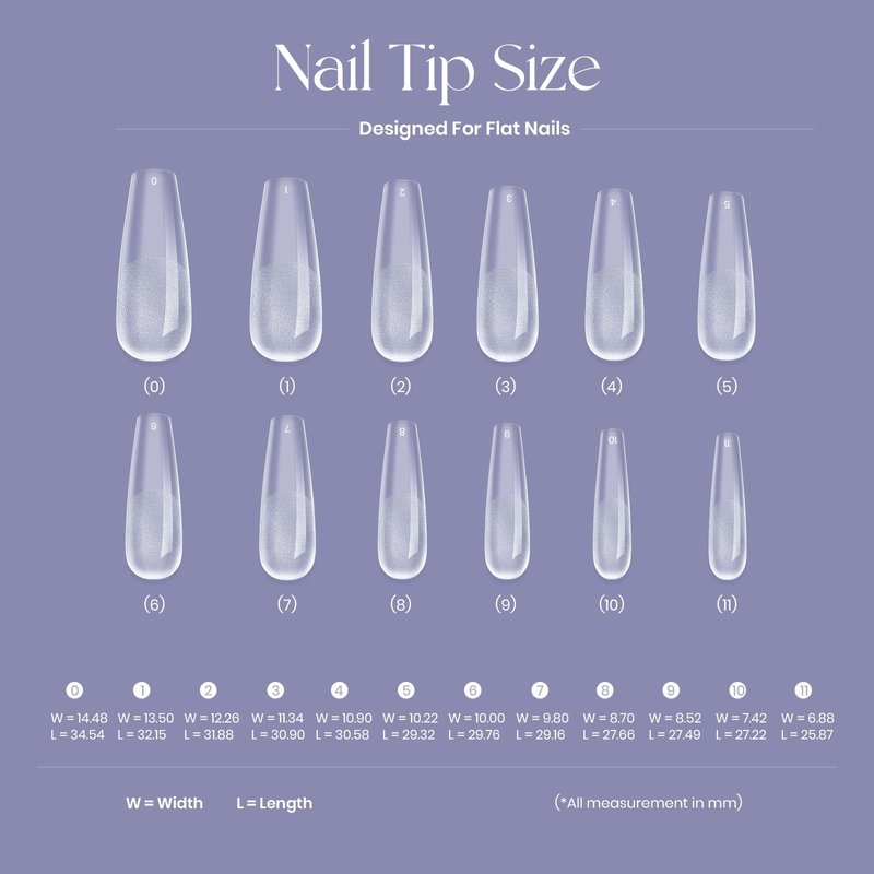 Five Angeles Tipex Instant Apex Gel Nail Tips Kit – 500pcs Pre-Etched Sculpted Long Coffin Acrylic Nail Tips, Thicker Full Cover Press-On Nails for Flat Nails, 30g/1.06oz UV Nail Glue Included