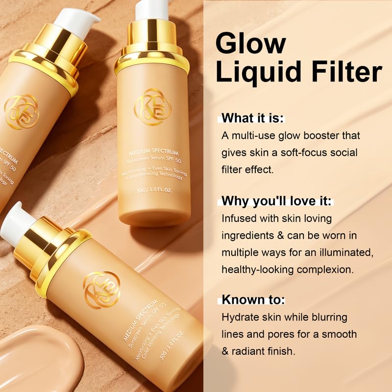 Color Changing Foundation - 4 in 1 SPF 50+ | Lightweight & Long Lasting, Medium Spectrum