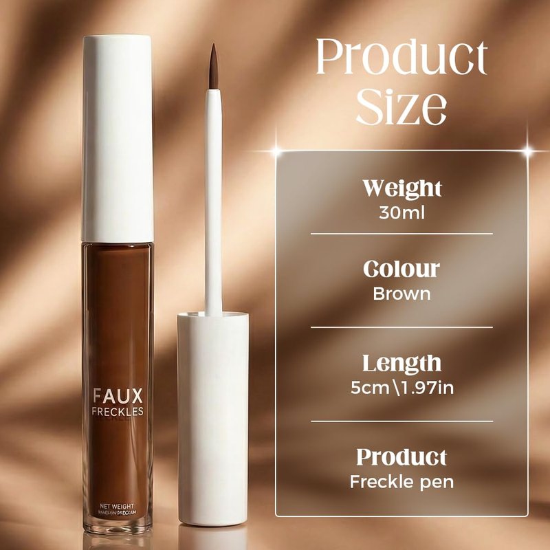Water Resistant Freckle Pen - Natural Looking Faux Freckles Makeup | Buildable 30ml Liquid Stamp