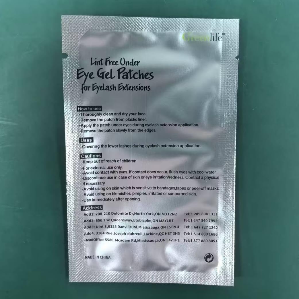 GreenLife 200 Pairs 100% Natural Eyelash Extension Under Eye Gel Pads patches kit Collagen Aloe Vera Hydrogel Eye Patches Eyelash Extension Supplies Tools, Lash Extension Supplies (100 200 400 Pairs)