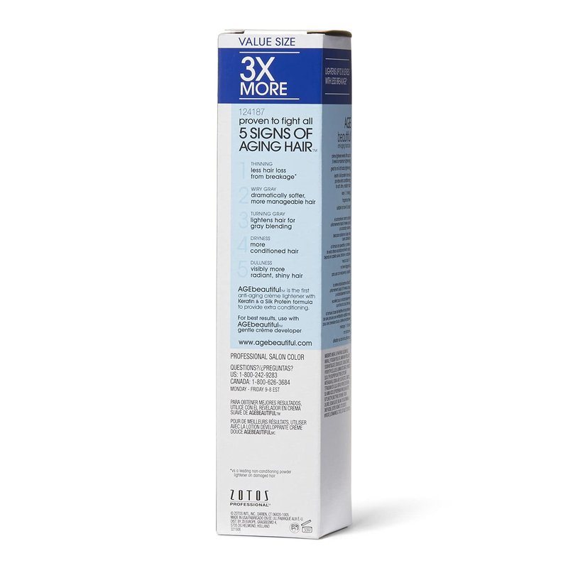 AGE beautiful Permanent Crème Hair Lightener with Ultra Bond Building | Strengthens, Protects & Nourishes | Lifts up to 8+ Levels | For Highlights & Lightening | 6 Fl Oz