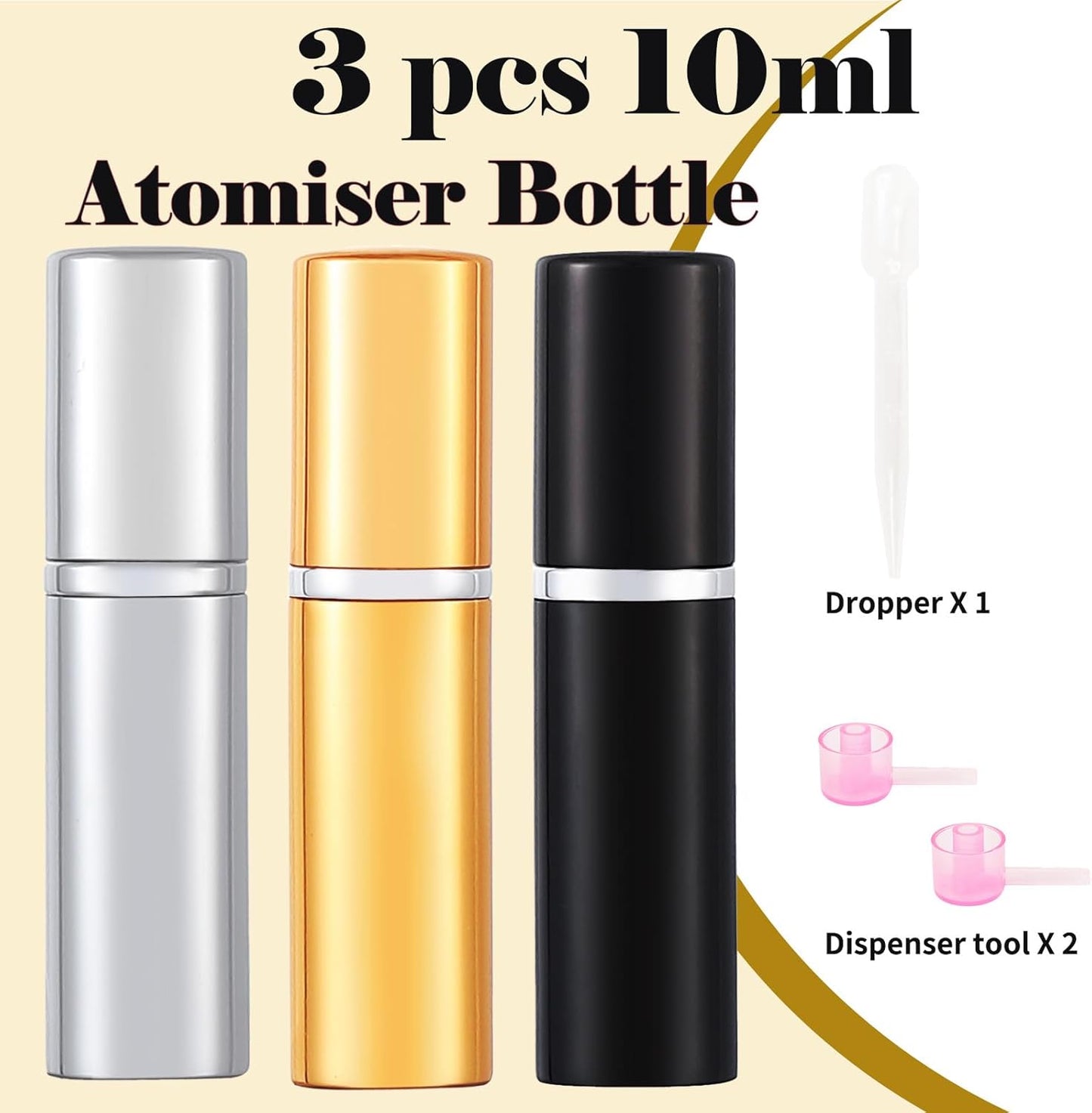 4pcs Mini Perfume Travel Bottle, Perfume Atomiser Refillable, 5ML Spray Bottles, Portable for Travel Holiday, Outdoor Activities and Business