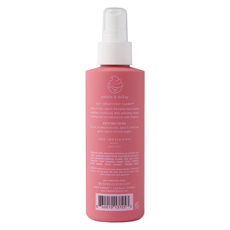 Dabble & Dollop Cherry on Top Kids Detangler Spray – Leave In Conditioner Spray for Kids & Toddlers, Detangling Spray for All Hair Types – Gentle, Naturally Derived, Hypoallergenic (6 oz, Pack of 2)