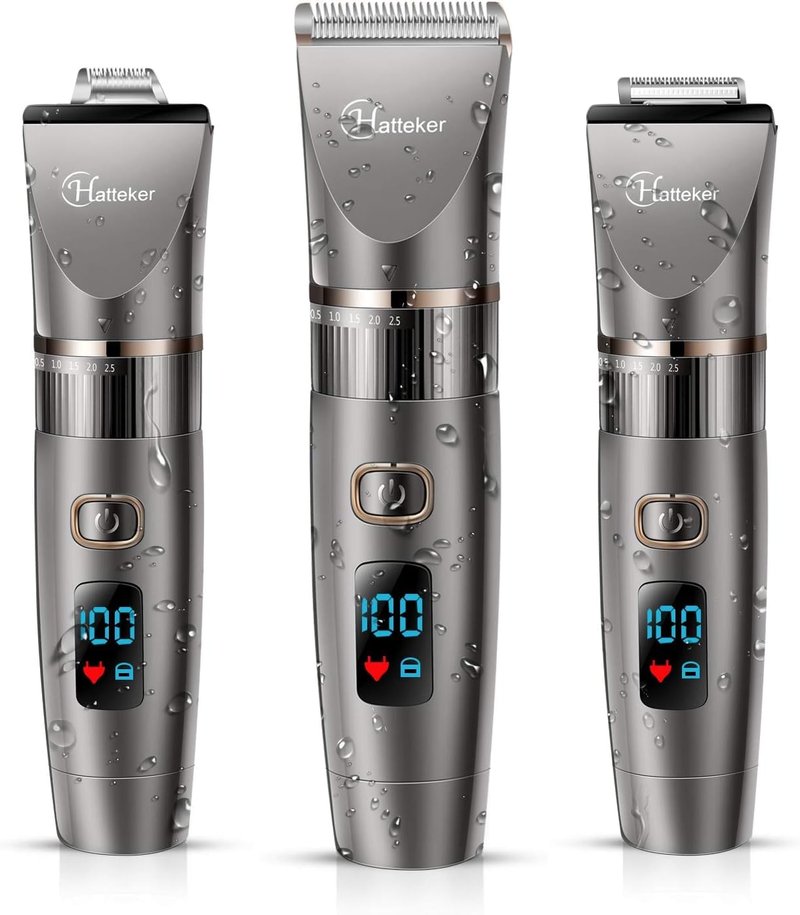 Hatteker Beard Trimmer for Men Professional Hair Clipper Hair Trimmer Shaver Haircut Detail Cutting Kit for Men Cordless Waterproof