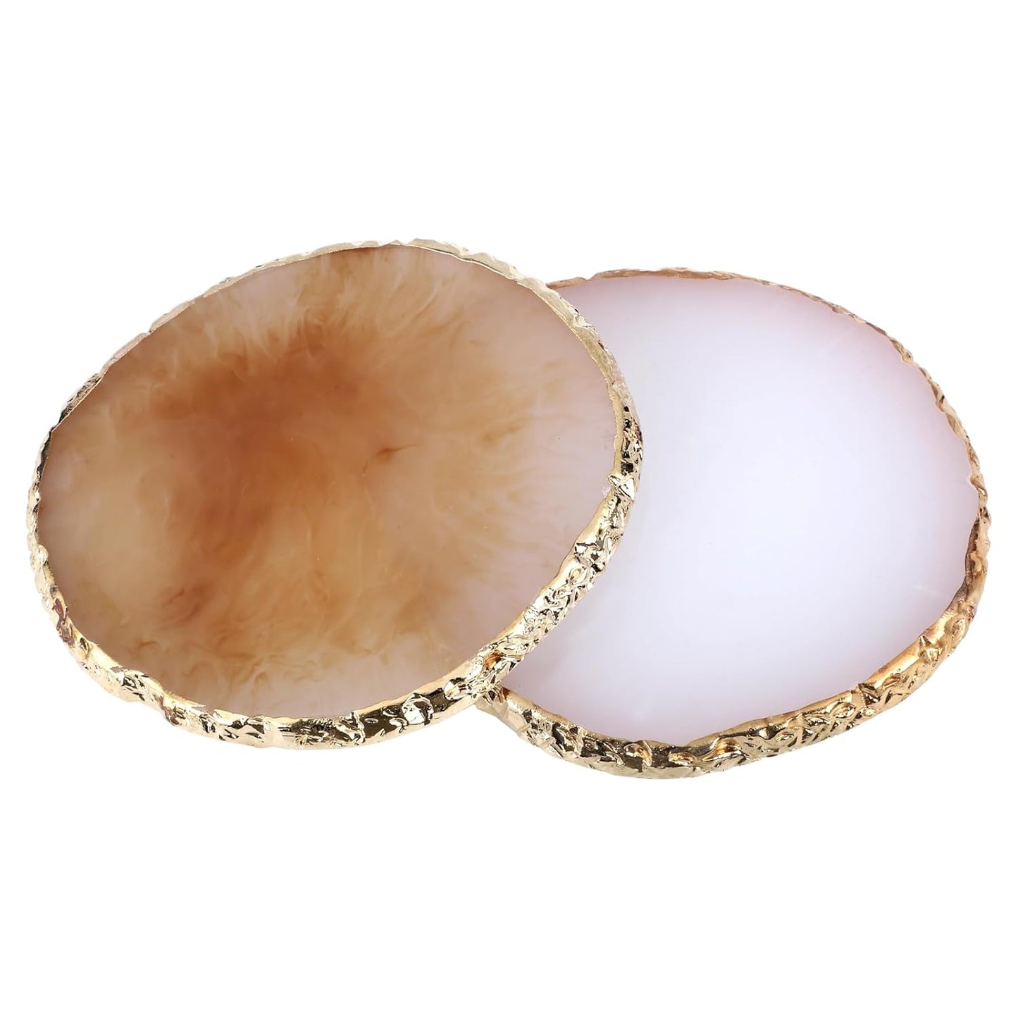 2 Pcs Resin Nail Art Palette, Nail Art Painting Palettes Gold Edge Nail Holder Nail Art Display Board