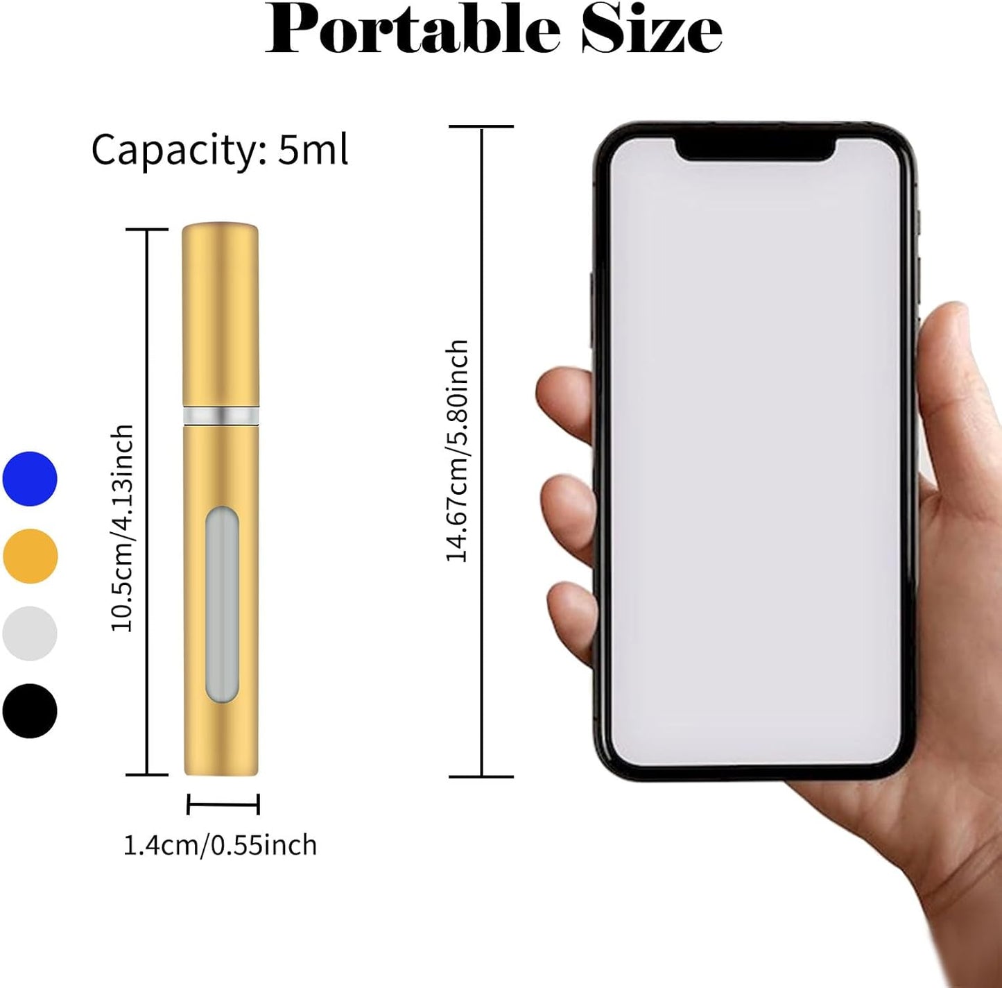 4pcs Mini Perfume Travel Bottle, Perfume Atomiser Refillable, 5ML Spray Bottles, Portable for Travel Holiday, Outdoor Activities and Business