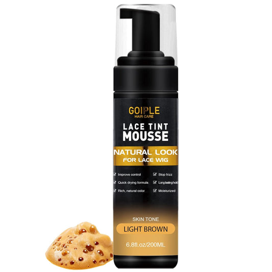 Lace Tint Melting Hair Mousse, 6.8 fl oz Lace Tint Mousse for Women Hair Wig Lace Wigs Toupees and Hairpieces Natural Finishing Lace Color, Lace Tint Mousse for Wigs Melts Lace Foam Tint(Medium Brown)