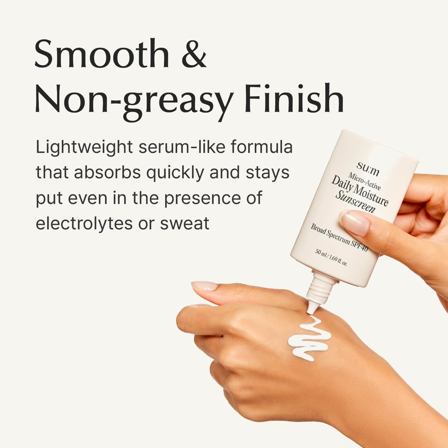 SU:M Micro-Active Daily Moisture Sunscreen SPF40 (1.69 fl oz) - Fragrance-Free, No White Cast, Hydrating Face Sun Cream for Sensitive Skin with Niacinamide, Korean Skin Care
