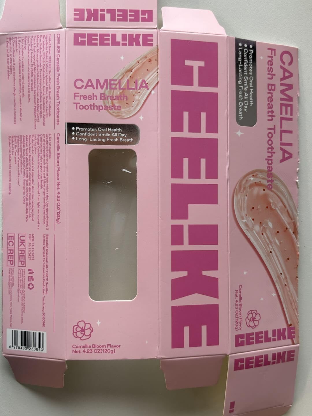 CEELIKE Camellia Fresh Breath Toothpaste, Natural Floral Flavor for Long - Lasting Oral Freshness, Enriched with Plant Extracts, 4.23 Oz (2 Pack)