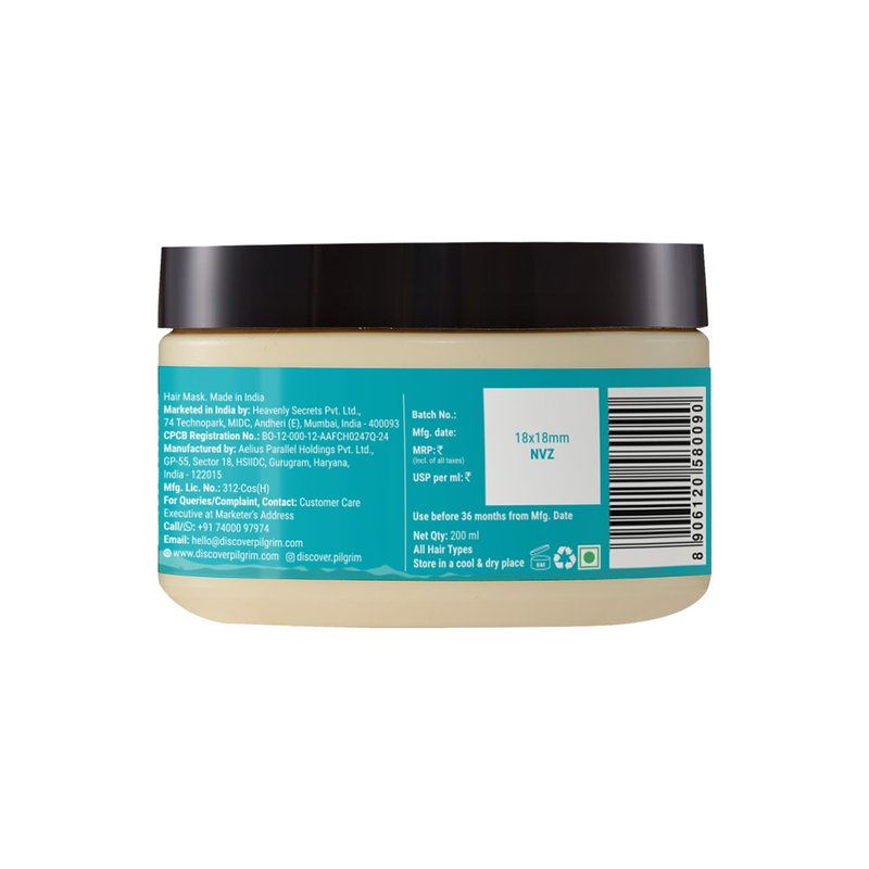 Pilgrim Korean Argan Oil Hair Mask with White Lotus & Camellia | Deep Conditioning & Hydrating for Dry Damaged Hair | Strengthen, Repair & Fights Hair Fall | 6.76 Fl Oz (200ml)