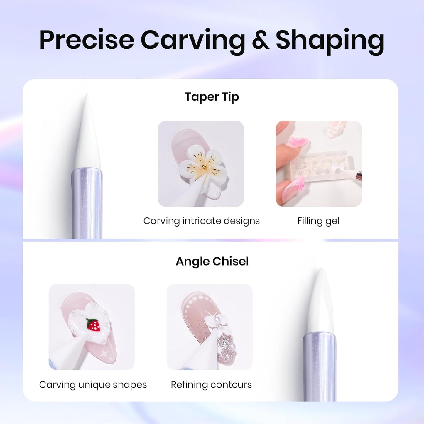 Beetles Nail Art Brushes, 8pcs Double-headed Nail Art Tool Set, Nail Dotting Tools, Striping Nail Art Brushes for Lines, Nail Drawing Pen with Bow knot Stickers Gift for Women
