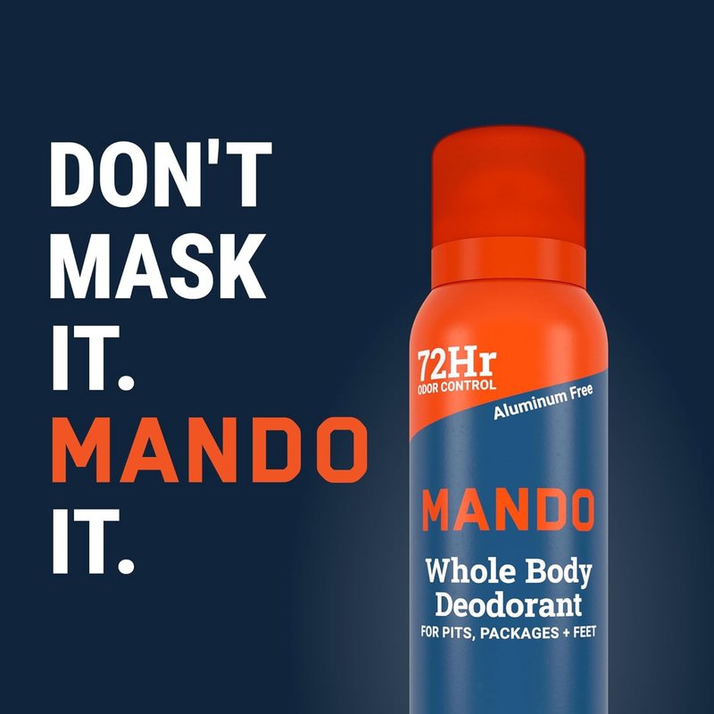 Mando Whole Body Deodorant For Men - Invisible Spray | 72-Hour Odor Control, Aluminum-Free, 3.6 oz