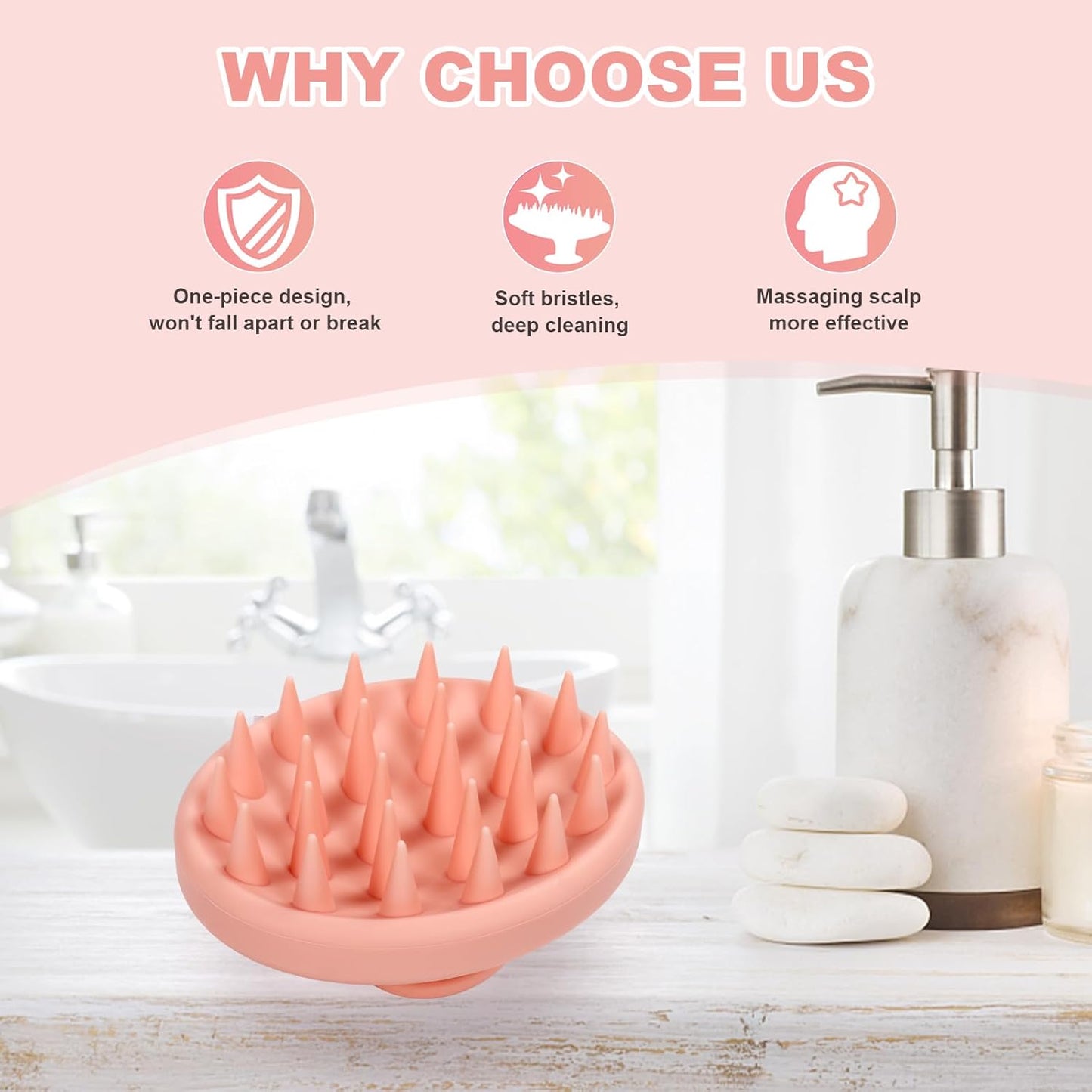Silicone Scalp Massager, Scalp Scrubber for Hair Growth with Soft Bristles, Scalp Exfoliator Brush Dandruff Removal Shampoo Brush for Wet Dry Scalp Care (Mint Green)