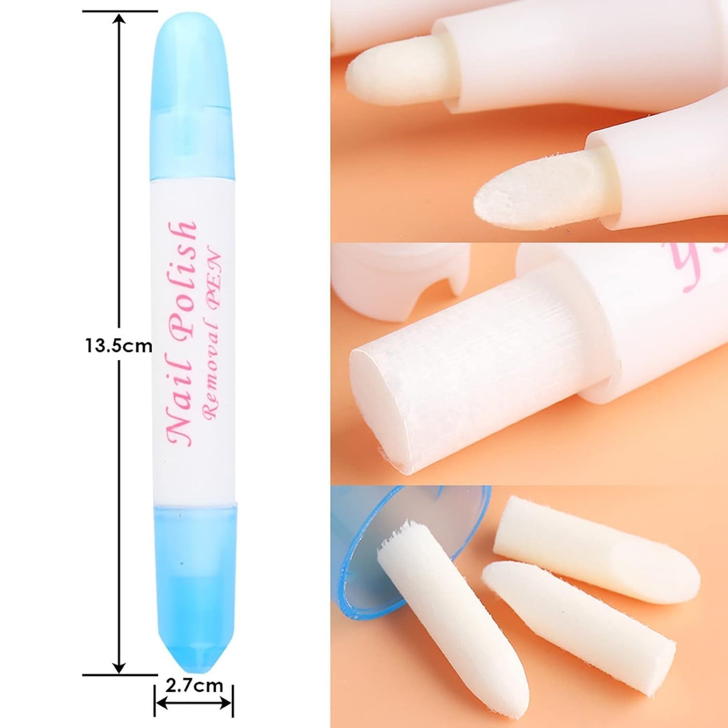 1Pc Nail Erase Pen Removable Head Nail Polish Cleaning Plastic Manicure Corrector Pen for Manicure Fingernail Home Salon Use Nails Polishs,Foot, Hand and Nails Care (Pink 6g)
