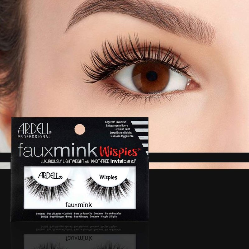 Ardell Faux Mink Lashes Wispies Eyelashes - Lightweight Reusable Strip Lashes with Invisiband, 4 Pack