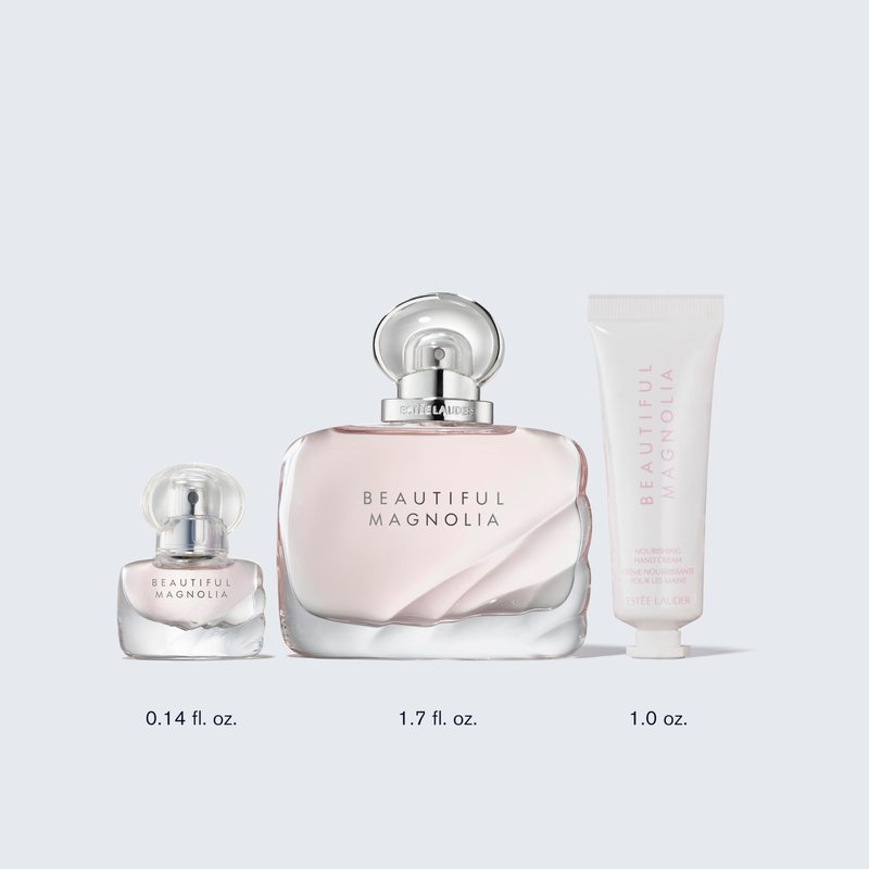 Estée Lauder Beautiful Magnolia Favorites Trio Fragrance Gift Set | 3-Piece Set with Full-Size Eau de Parfum Spray 1.7 Fl Oz, Full-Size Hand Cream 1 Ounce, Mini Eau de Parfum Spray 0.14 Fl Oz