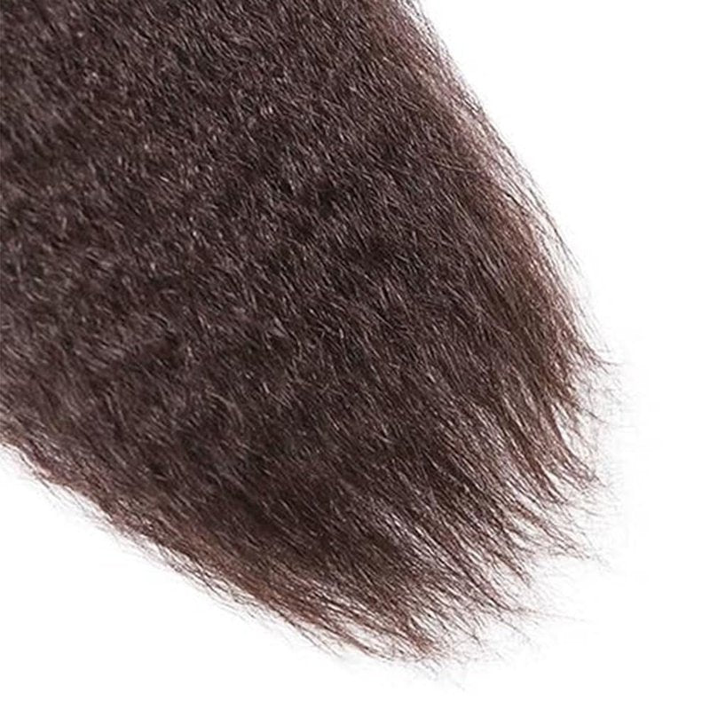 Lagalaga Color 4 Human Hair Bundles Chocolate Brown Yaki Wave 20 22 24 Inch #4 Dark Brown Bundles Human Hair Extension 12A Unprocessed Raw Brazilian Virgin Hair for Black Women