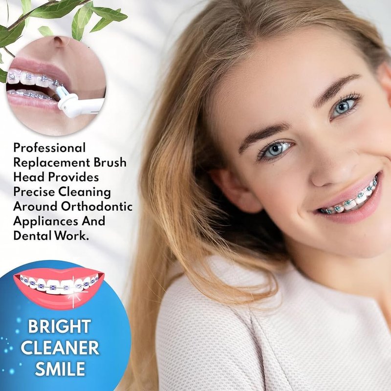 Replacement Brush Heads for Oral-B Electric Toothbrush - 8 Pack Compatible with Pro 1000 & Kids Plus | Orthodontic Design