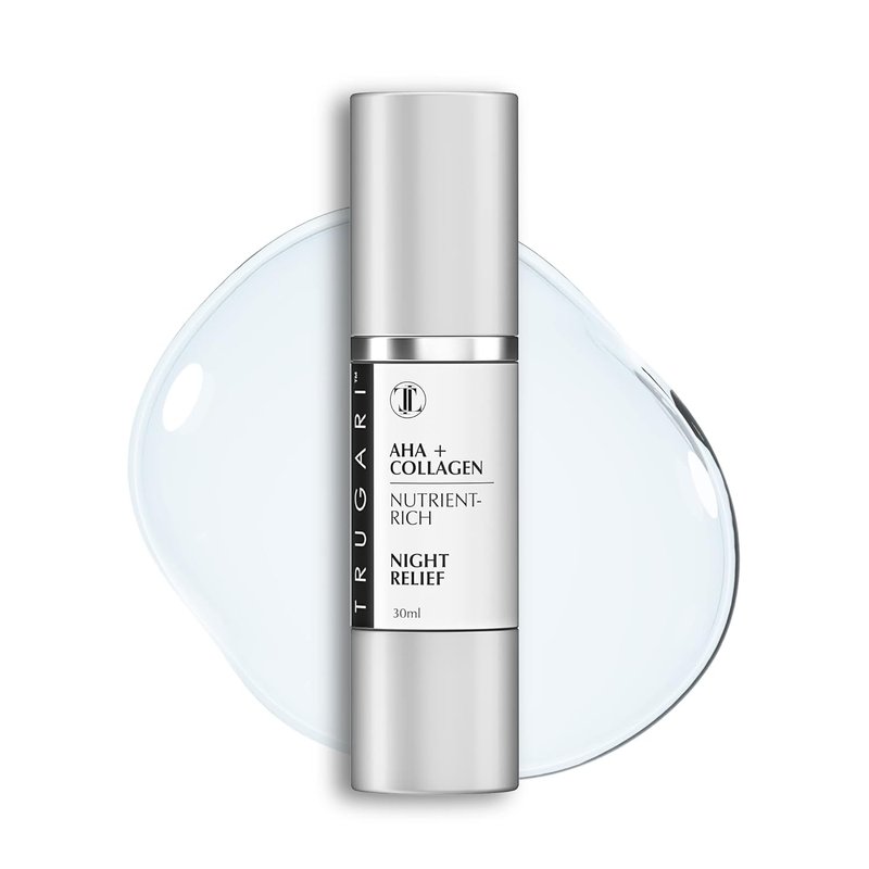 Facial Night Serum - AHA & Collagen Anti-Aging Formula with Vitamins C, B, E | Nutrient-Rich Skincare