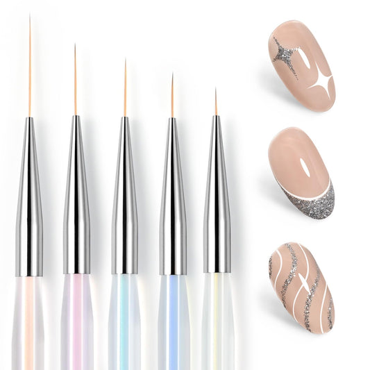 GAOY 8 Pcs Nail Brushes for Nail Art, Nail Design Tools for Nail Detail Painting, French Liner and Dotting Pens for Nail DIY
