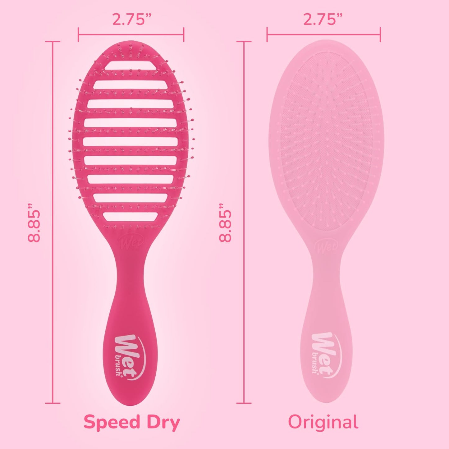 Wet Brush Speed Dry Hair Brush - Pink - Vented Design and Ultra Soft HeatFlex Bristles Are Blow Dry Safe With Ergonomic Handle Manages Tangle and Uncontrollable Hair - Pain-Free