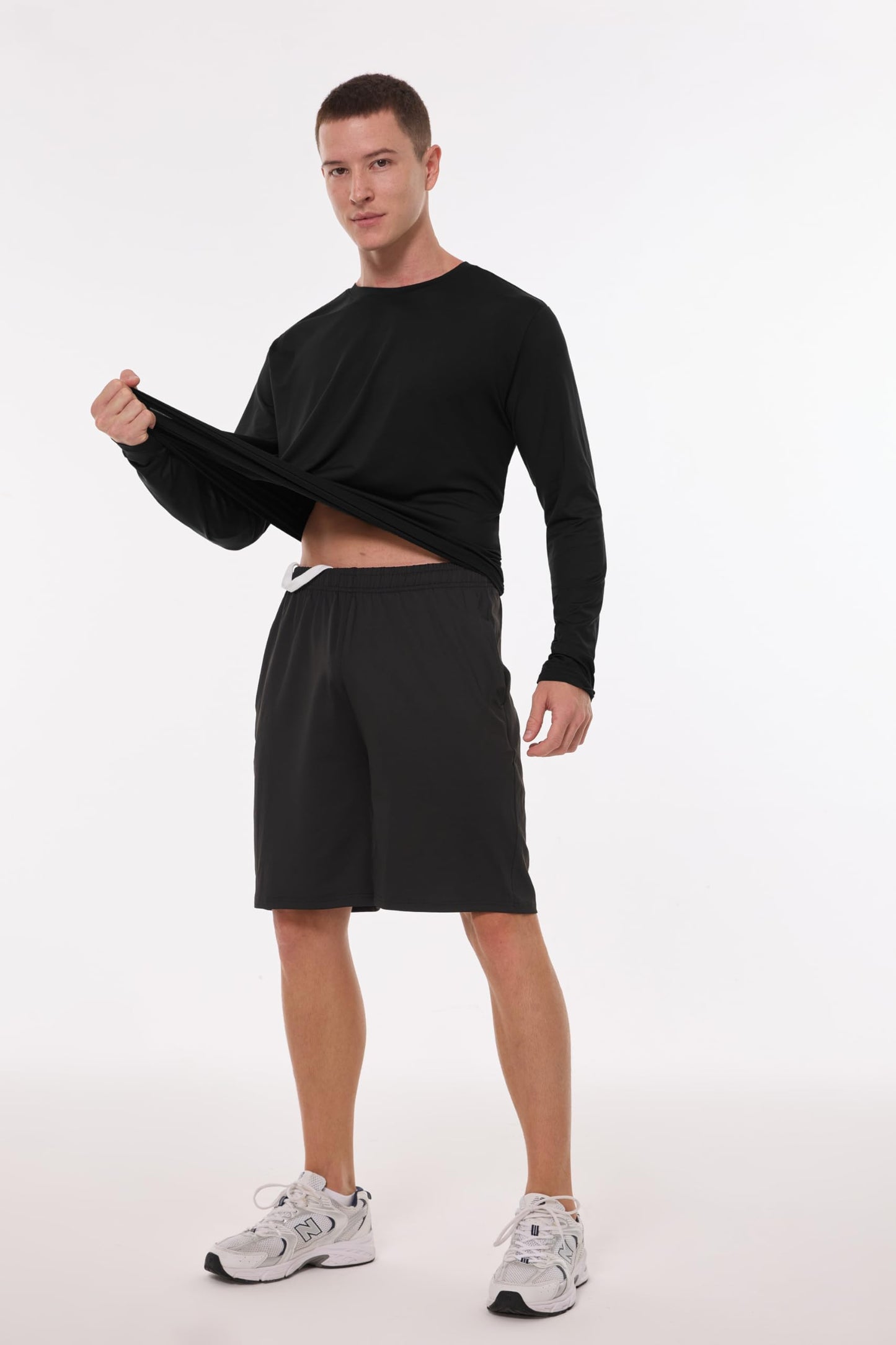 URATOT Long Sleeve Tee Shirts for Men Moisture Wicking Quick Dry Long Sleeve Sun Protection T-Shirts for Running Fishing (US, Alpha, XX-Large, Regular, Regular, 5, Black,White,Grey B,Red C,Navy)