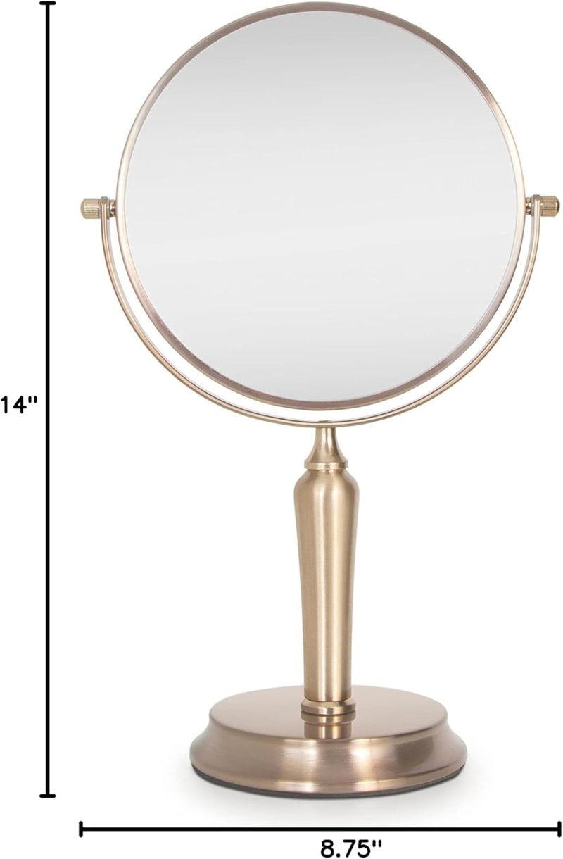 Zadro 8.75” Round Makeup Mirror - 5X/1X Magnifying, Rotating Design for Easy Use