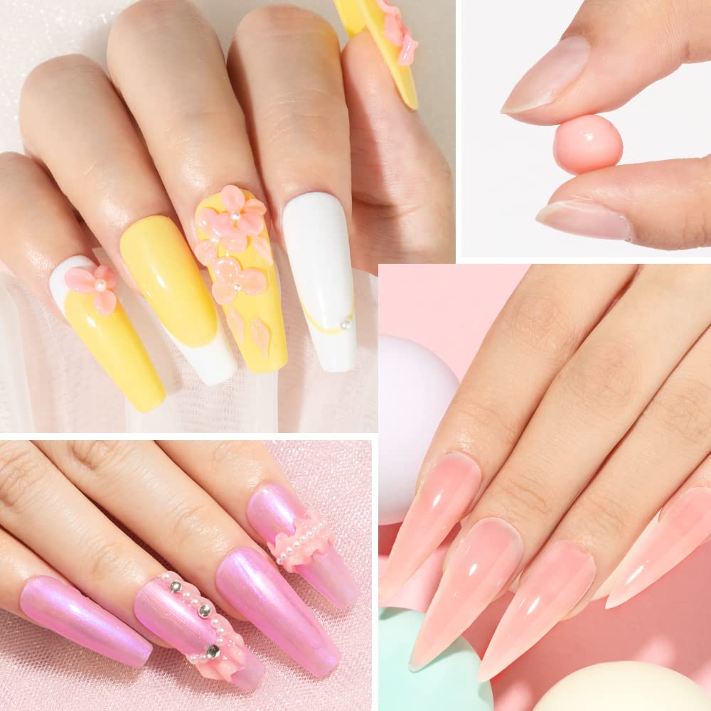 MIZHSE Solid Builder Gel for Nails, Clear Non-Sticky Sculpting Gel, 3D Nail Art Carving Building Modeling Hard Nail Extension Soak Off UV/LED Nail Art Salon Home DIY 15g
