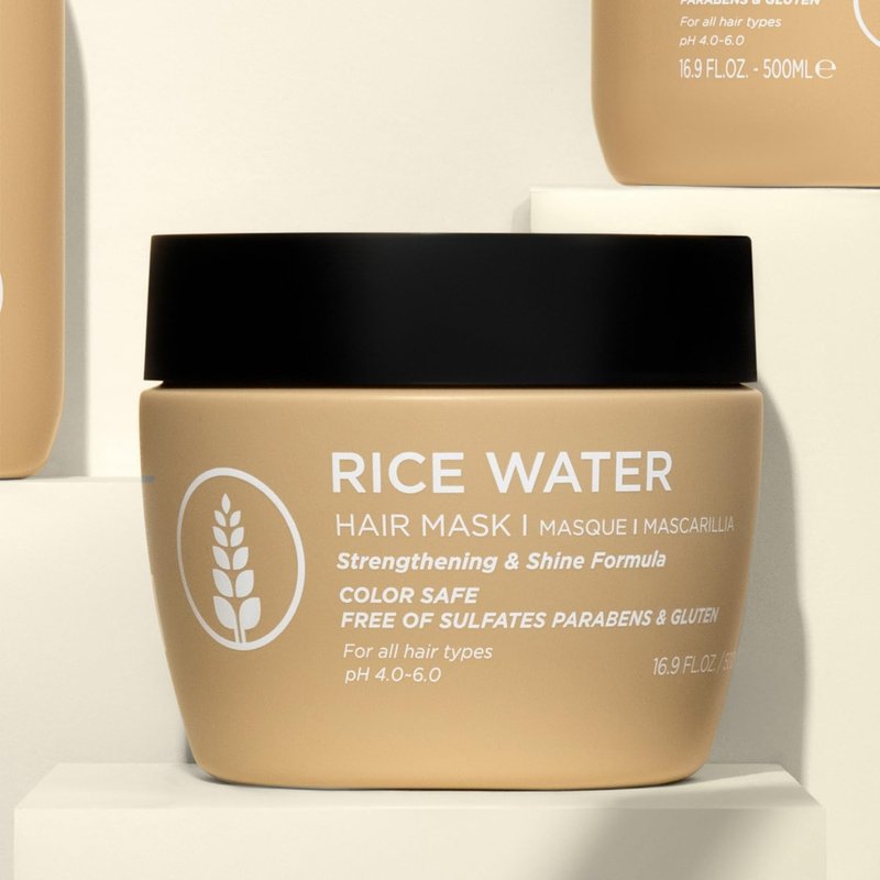 Luseta Rice Water Hair Mask Strengthening & Nourishing Revitalizes Shine for All Hair Types Hydrating & Frizz Control for Women and Men 16.9oz