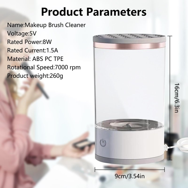 WALULAN Makeup Brush Cleaner, Automatic Brush Washer, Quick Dry Rechargeable Power Cleaning Brushes